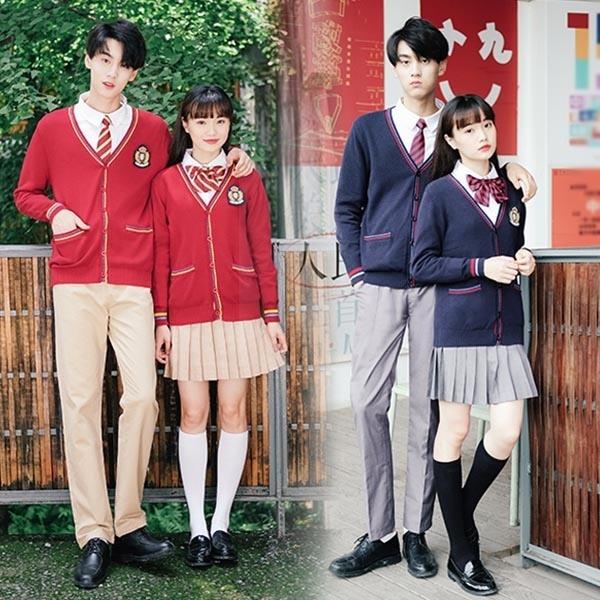 学生服 ズボン スカート カーディガン 上下セット キッズ 冬服 女子 男子 女の子 男の子 子供服 スクール服