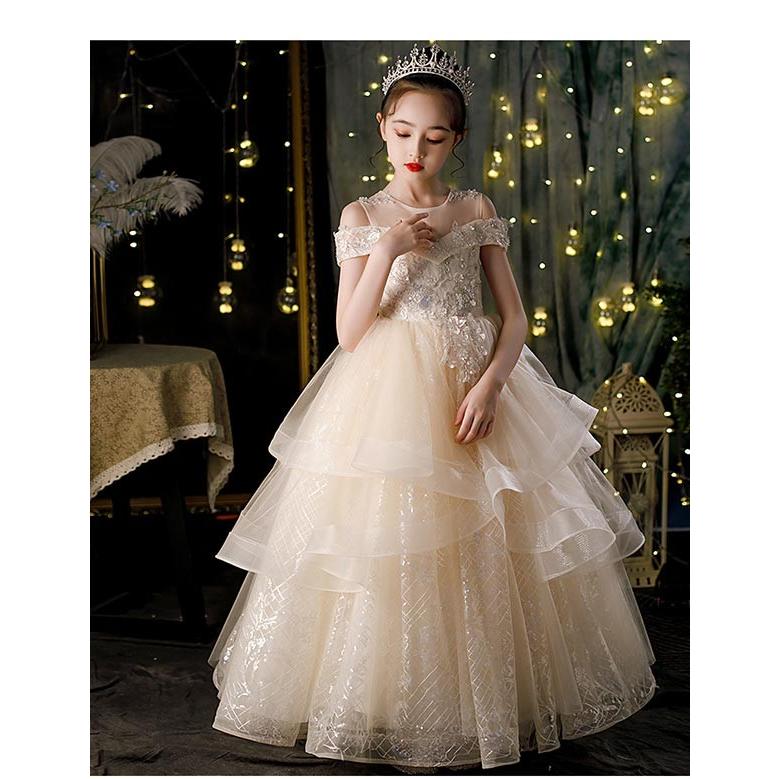 ピアノ発表会 ドレス 中学生 ワンピース 女の子 キッズ ロング子供