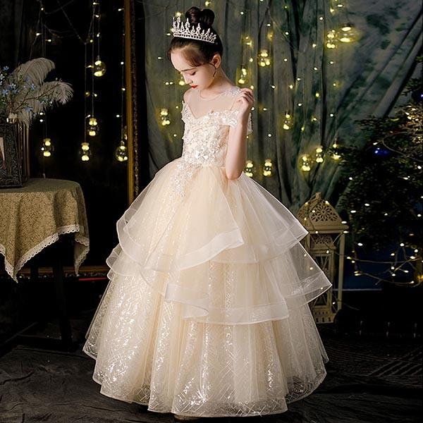 ピアノ発表会 ドレス 中学生 ワンピース 女の子 キッズ ロング子供