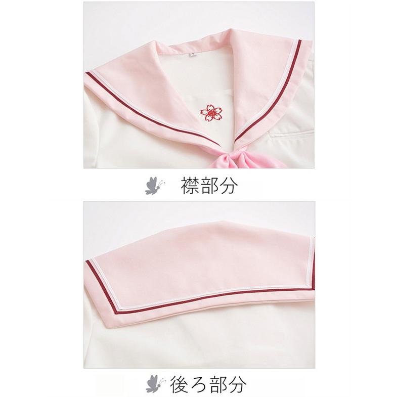S/M/L/XL 制服 セーラー服 半袖 リボン付き スカート 夏セーラー
