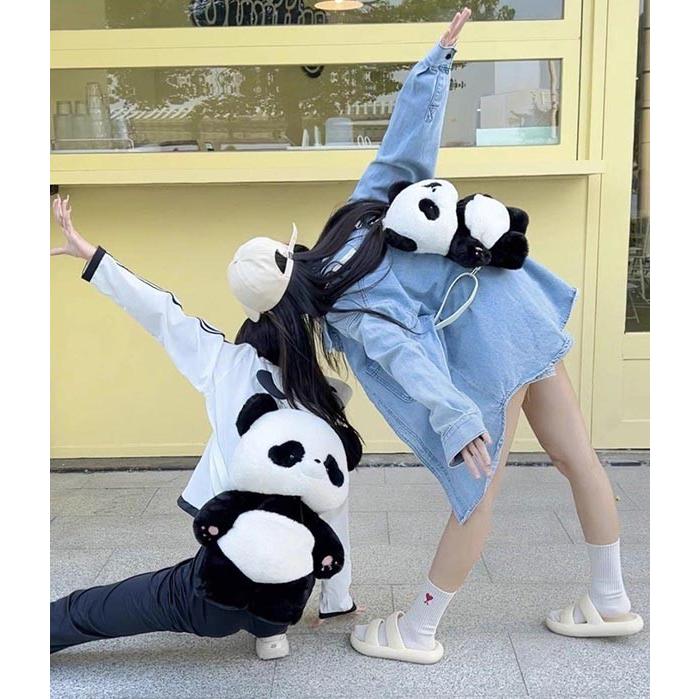 ふわふわバッグ パンダ柄 ロリータバッグ リュック 可愛い 鞄 学生 