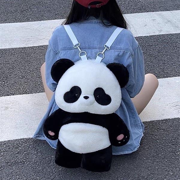 ふわふわバッグ パンダ柄 ロリータバッグ リュック 可愛い 鞄 学生 
