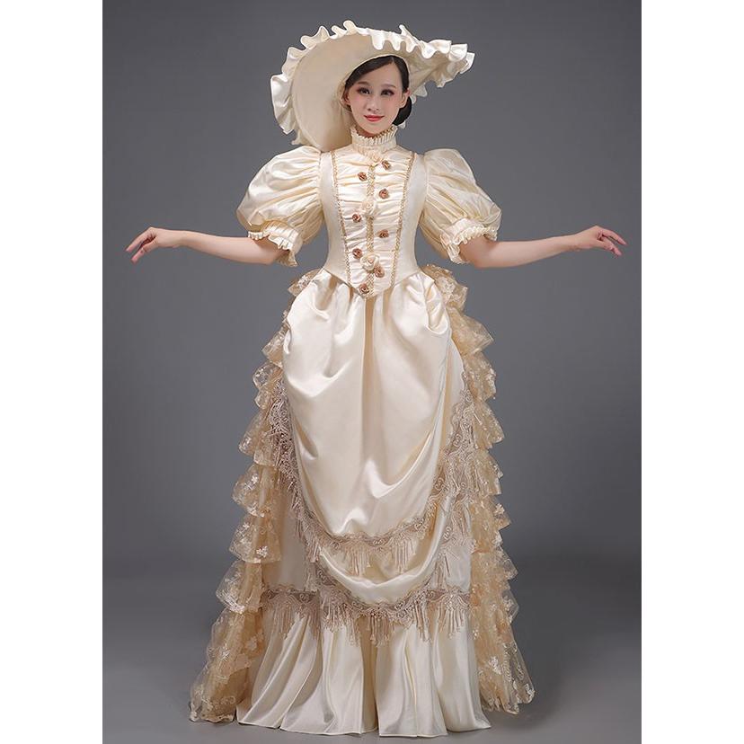 中世 貴婦人ドレス ステージ 衣装 ヨーロッパ 貴族 王族服 カラー