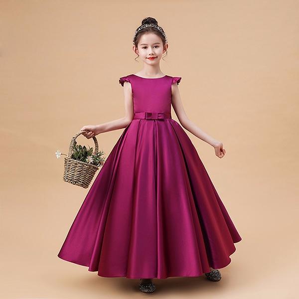 全国組立設置無料 ピアノ発表会 ドレス ロング丈 ファスナー サテン 子供ドレス ワンピース お姫様 着やせ 公式店舗 Gwadarinfo Com