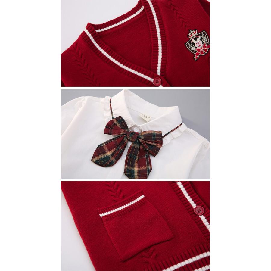 制服 女の子 キッズ 4点セット 長袖 トップス スカート 入学式 卒業式