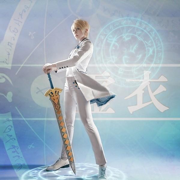 Fate/Grand Order コスプレ セイバー アーサー?ペンドラゴン〔プロトタイプ〕 霊衣 ホワイトローズ コスチューム 学園祭 イベント 文化祭 仮装 変装