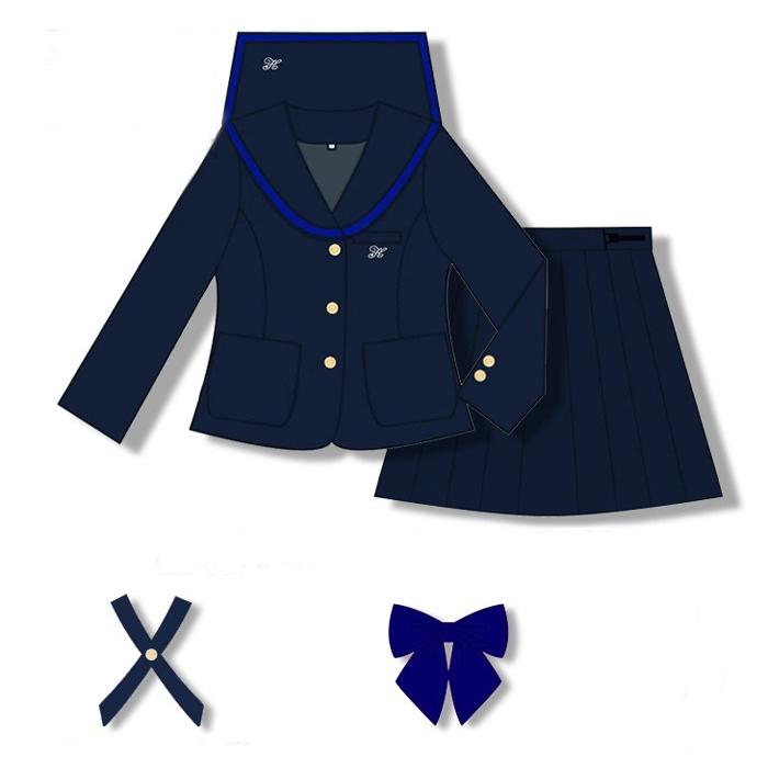 MICHEL  制服 ネイビー セーラー襟 制服 セーラー服 個性的 長袖 リボン シャツ セット 女子 入学式 卒業