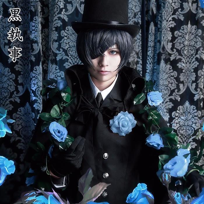 シエル コスプレ衣装 黒執事 豪華セット 葬式礼服 メンズスーツ シエル コスプレ衣装 黒執事 豪華セット 葬式礼服 メンズスーツ