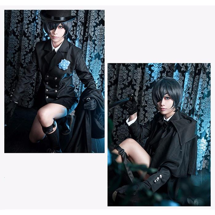 シエル コスプレ衣装 黒執事 豪華セット 葬式礼服 メンズスーツ シエル
