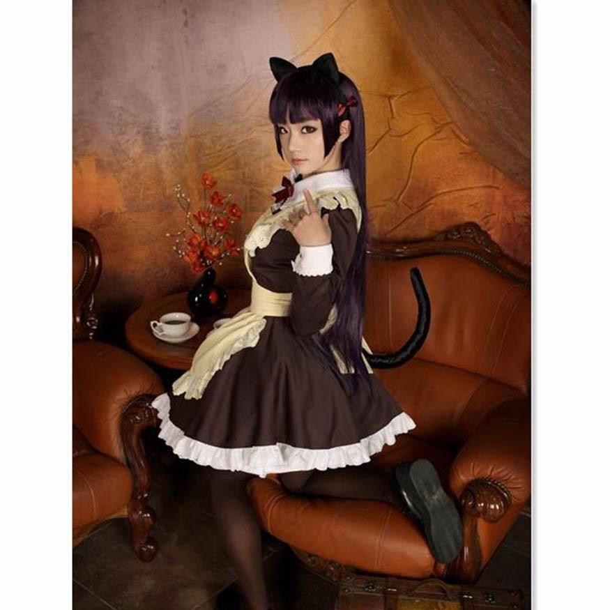 メイド服 俺の妹がこんなに可愛いわけがない 黒猫 高坂桐乃 五更瑠璃 cos コスプレ 衣装 コスチューム 仮装