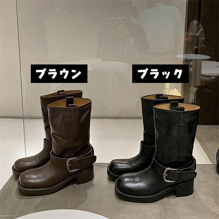 厚底 ブーツ レディース エンジニアブーツ ショートブーツ ミドル丈
