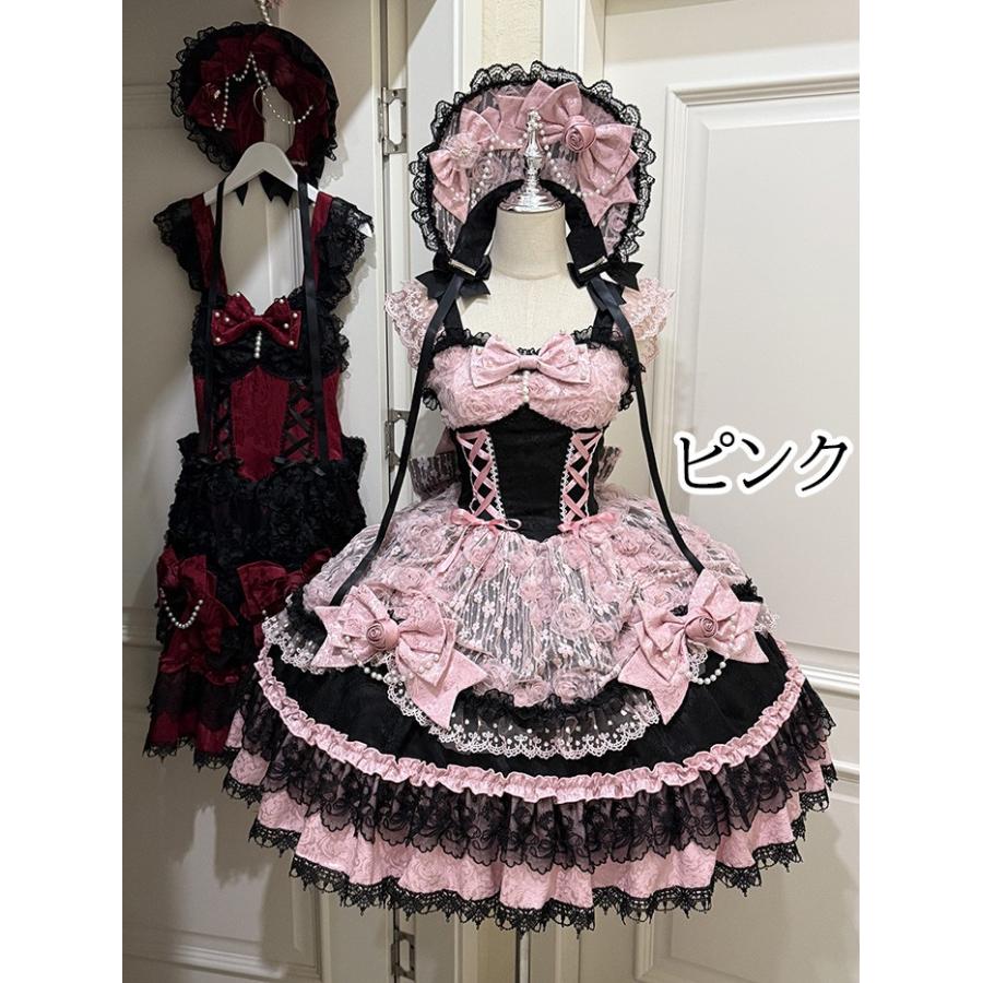 ゴスロリ JSK ワンピース レディース 夏 ジャンパースカート リボン