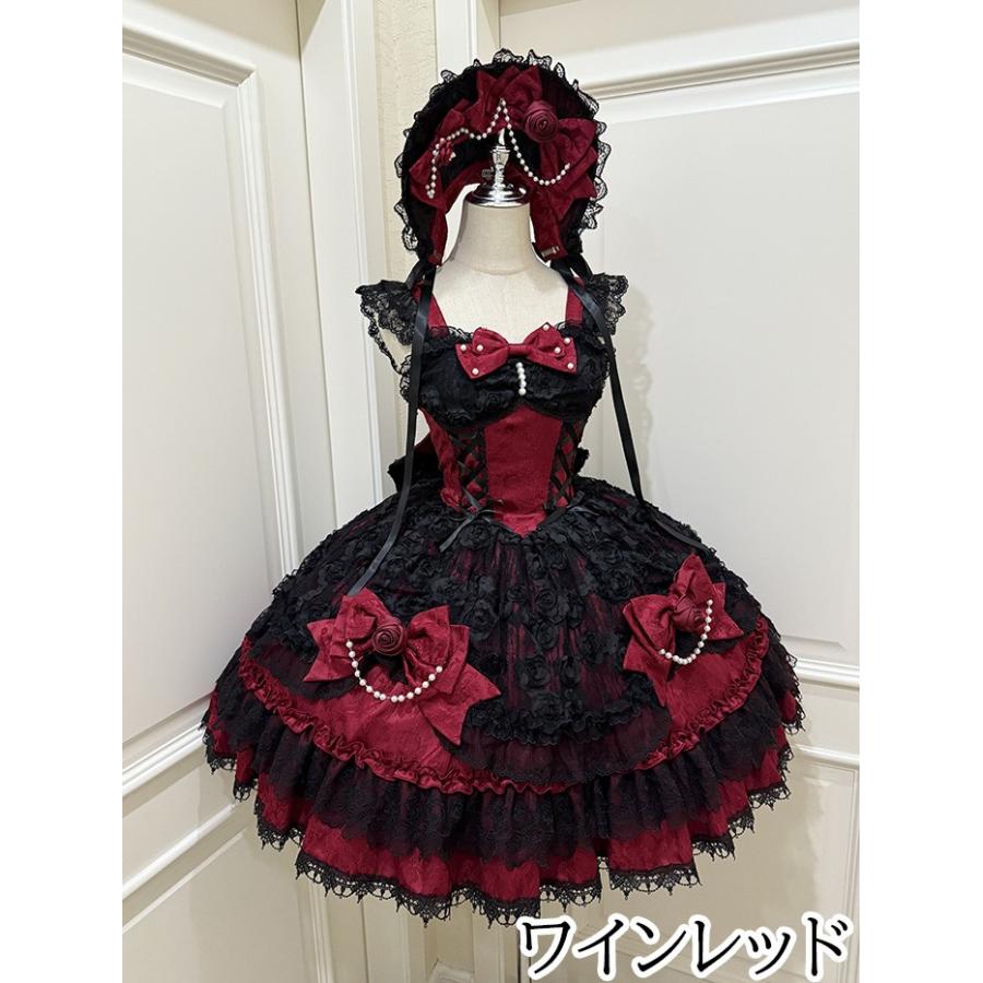 ゴスロリ JSK ワンピース レディース 夏 ジャンパースカート リボン