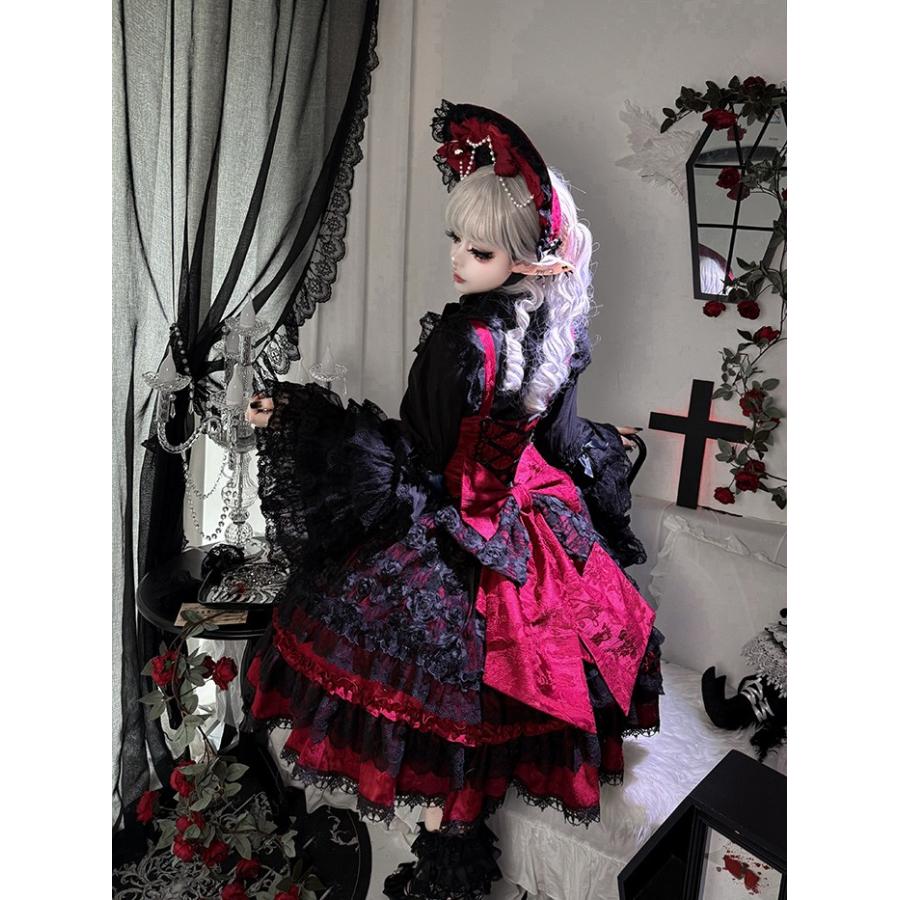 ゴスロリ JSK ワンピース レディース 夏 ジャンパースカート リボン