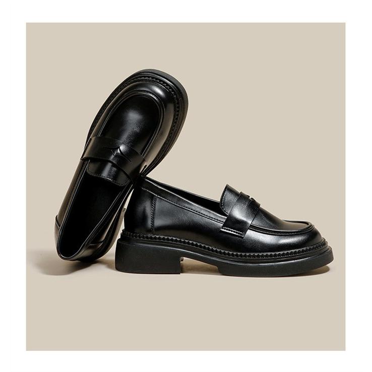 本革 ローファー レディース 厚底 7cmヒール ブラック ブラウン 学生