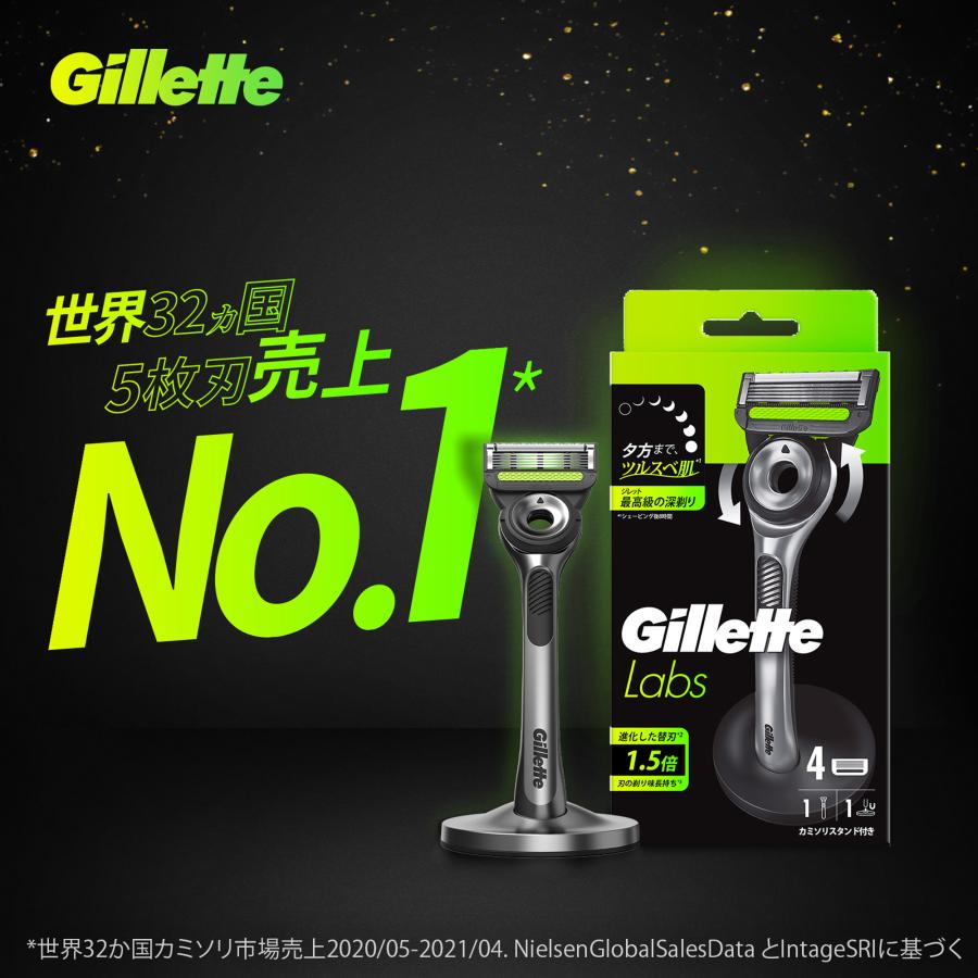 Gillette ジレット ラボ 角質除去バー搭載 髭剃り カミソリ 男性 本体+