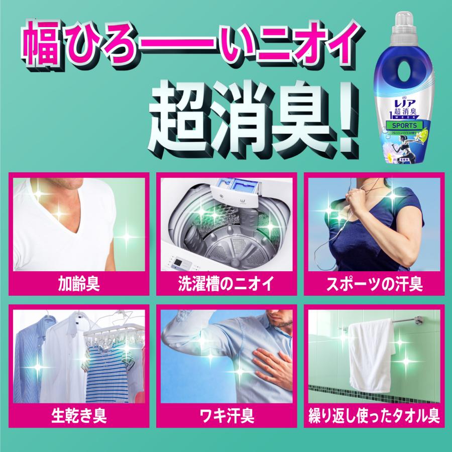 【5%OFF】【送料無料】レノア 超消臭1WEEK 柔軟剤 SPORTS フレッシュシトラス 詰め替え 1,520mL 超特大サイズ 6袋｜itsumomart｜08