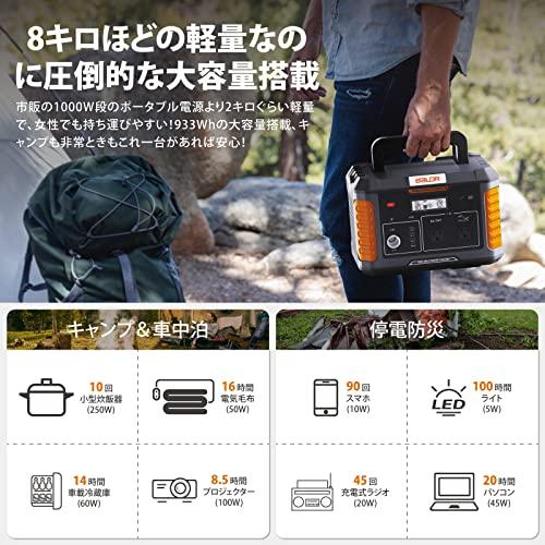 BALDR　ポータブル電源　大容量　家庭アウトドア蓄電池　1000W　252162mAh　933Wh　PSE