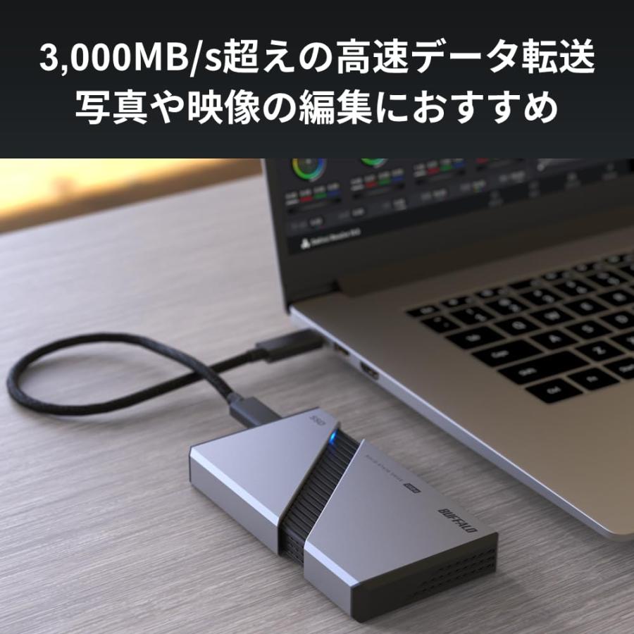 バッファロー ポータブル SSD 外付け 2TB USB4 Gen3x2 対応 Type-C