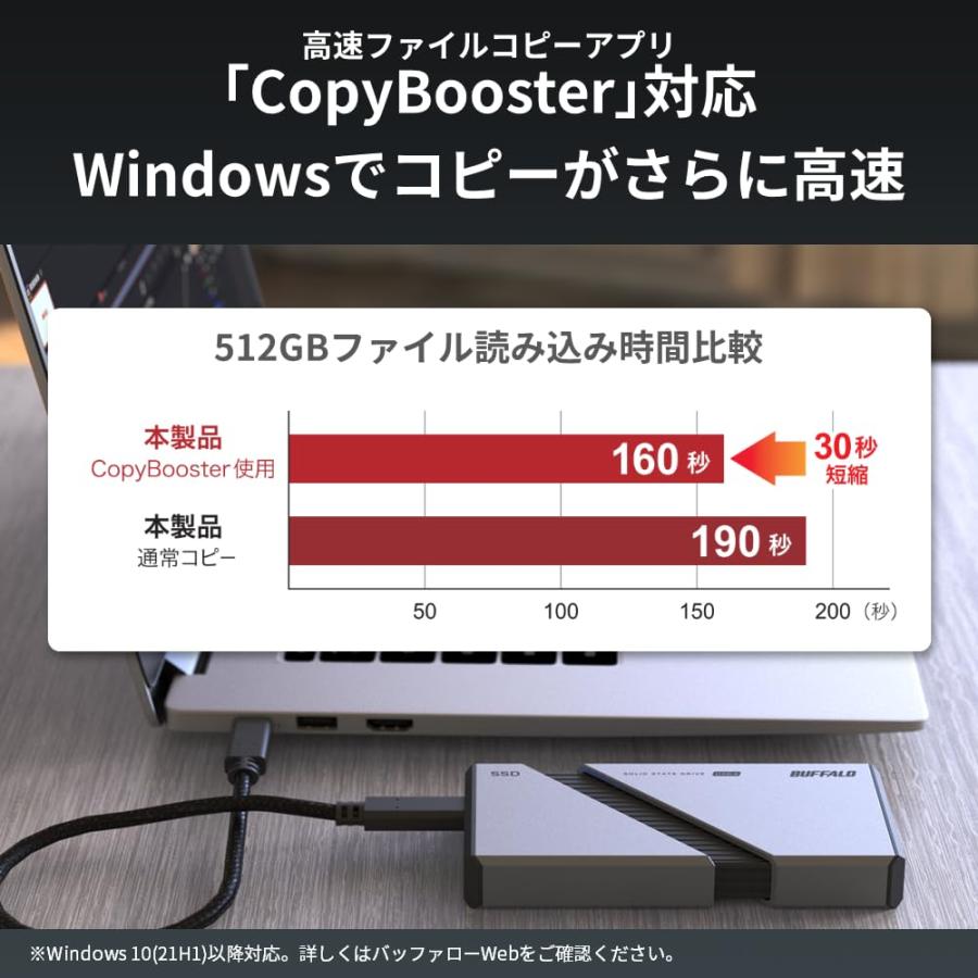 バッファロー ポータブル SSD 外付け 2TB USB4 Gen3x2 対応 Type-C