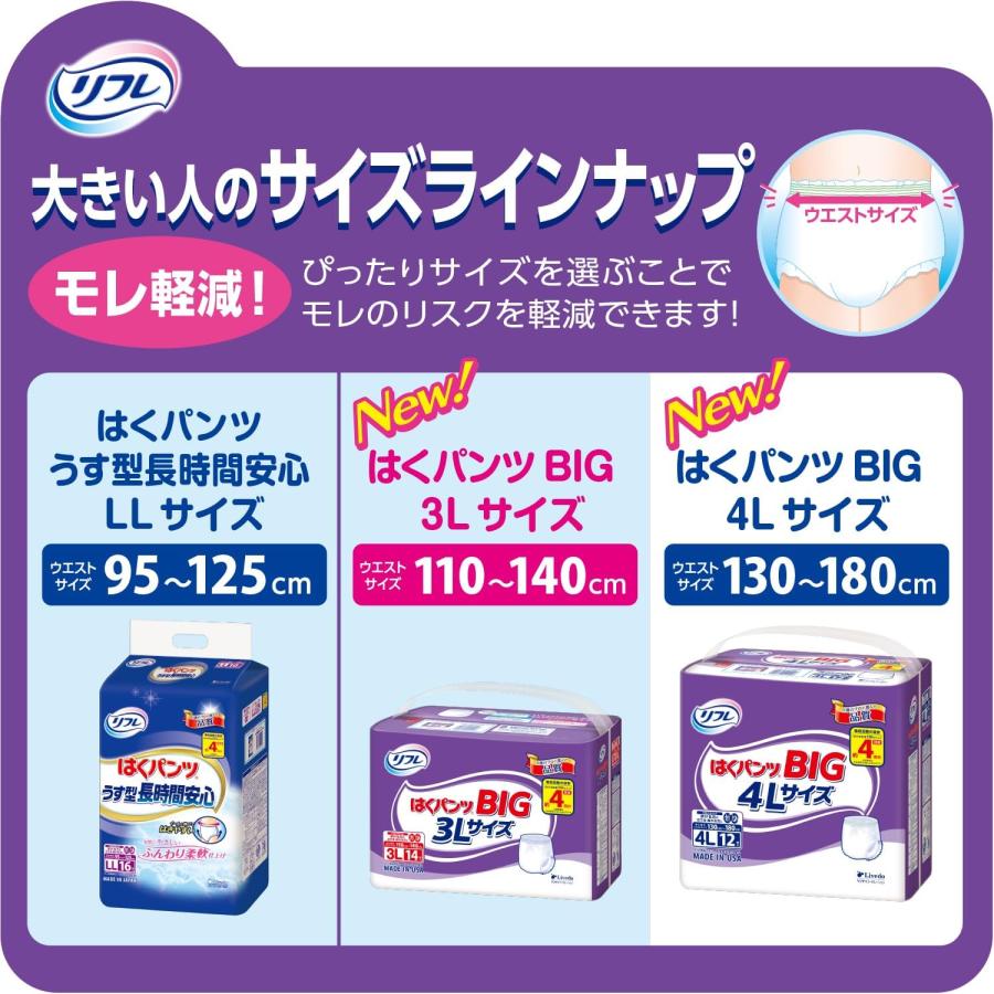 オムツ　３Lサイズ　５袋　リフレ　はくパンツ　おむつ　発送段ボールご確認を！ リフレ はくパンツ 大人用紙おむつ パンツ 介護 オムツ 3l スー パー