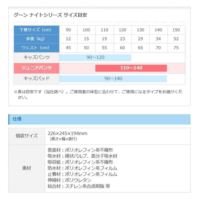 翌日発送 グーン ナイトジュニアパンツ 14枚×1袋入 XSサイズ 大王製紙