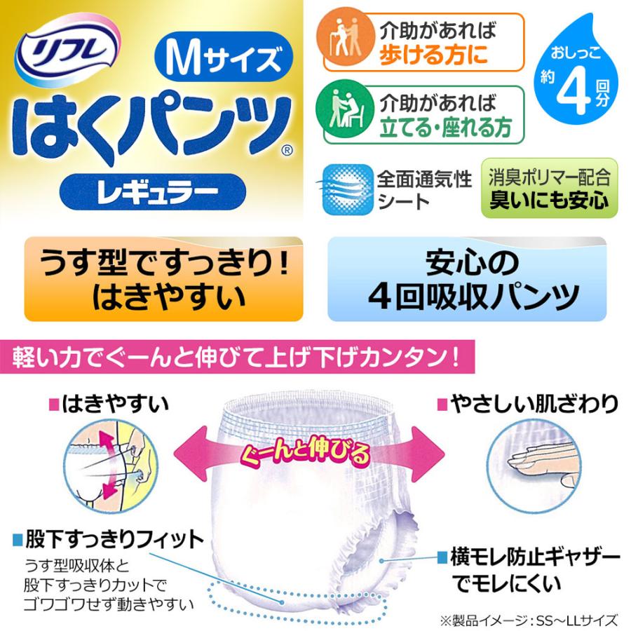 【新品・未開封】リフレ　はくパンツ　Mサイズ　うす型　大人用紙おむつ（9袋）介護 楽天市場】【あす楽】リフレ 大人用紙おむつ パンツ M はく