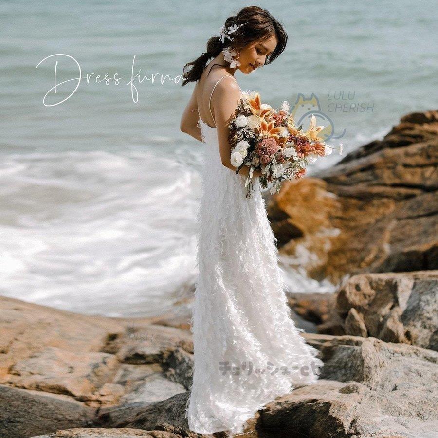 在庫有り即納 ウエディングドレス Aライン 購入 二次会 格安 安い 白 フェザー 前撮り 花嫁 ロングドレス 結婚式 披露宴 売れ筋最安 Www Gianyarkab Go Id