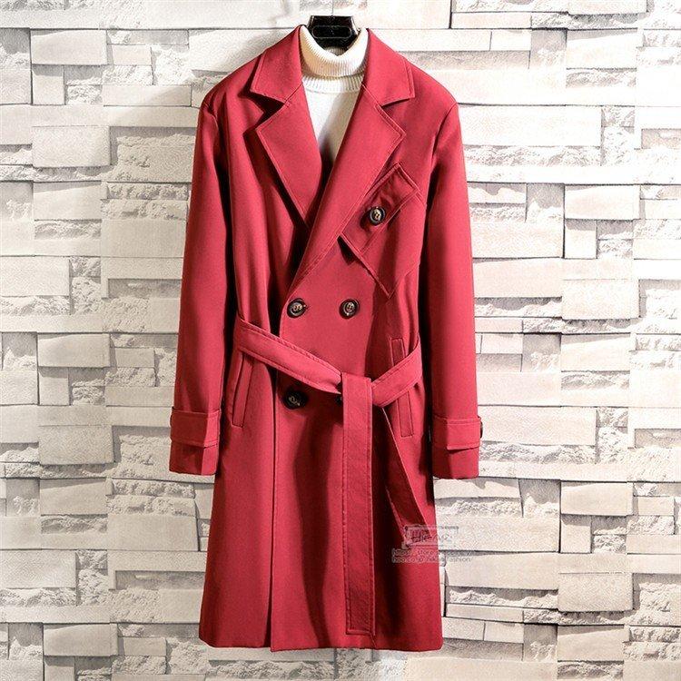 人気特価激安 トレンチコート メンズ アウター 秋冬 ロングコート テーラード ビジネスコート ダブルコート チェスターコート トレンチコート 色 ワイン Demolition Training