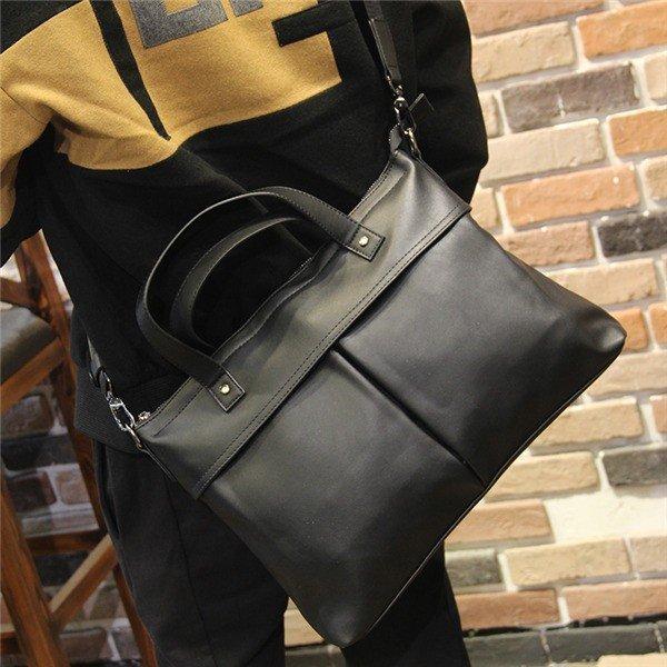 在庫あり ビジネスバッグ メンズファッション メンズバッグ トートバッグ 合皮トートバッグメンズビジネス通勤通学大きめレザートートバッグ大容量おしゃれシンプル持ち手カジュアル無地人気 Www Threeriversofs Com