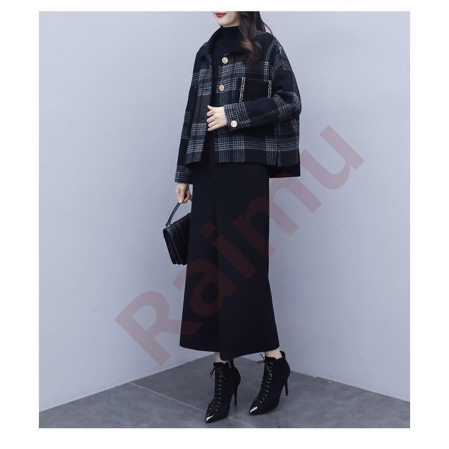 返品不可 セットアップ レディース 秋冬 40代 チェスターコート ショット丈 チェック柄コート ワイドパンツセットアップ カジュアル 上品 アウター 着痩せ オシャレ Praxisfrauendorf De