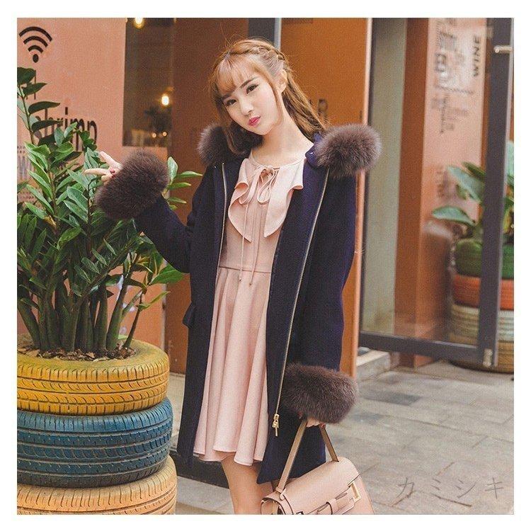 期間限定お試し価格 ダッフルコート ウール アウター フォックスファー レディース ダッフルコート レディース 冬 17 袖 リアルファー 帽子及びファー取り外し可能 ウール アウター フォックスファー コート アウター Itse Edu Co