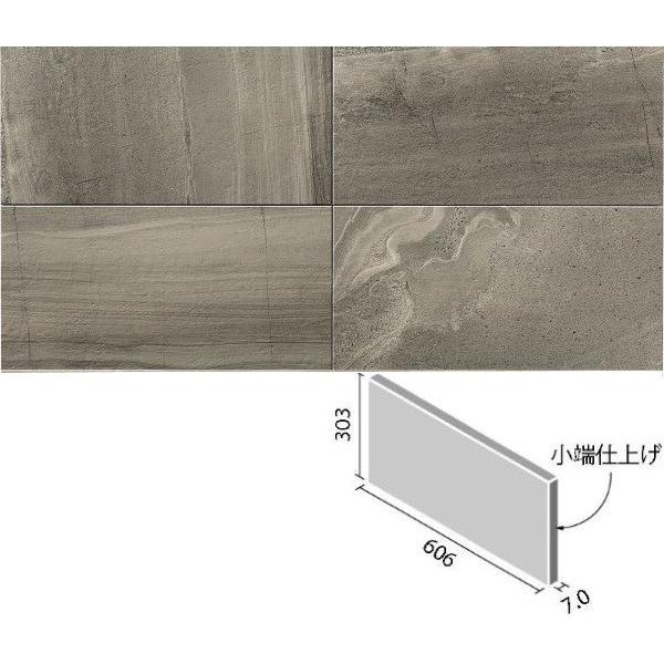 LIXIL エコカラットプラス ストーングレース 606×303角片面小端仕上げ(右) ECP-6301T STG3N(R) ダークグレー