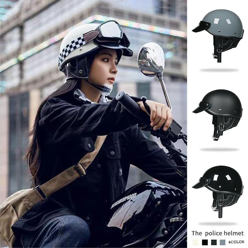 最安値挑戦】 ハーフヘルメット レトロハーレー バイクヘルメット 半