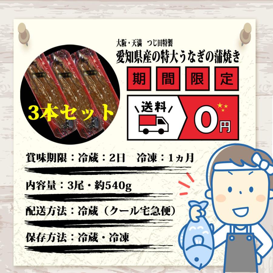 うなぎ 鰻 ウナギ じん田 鰻 特大蒲焼き 長焼き3枚 180g 愛知産 国産 炭火焼 お得な3枚セット｜iuchisuisan｜08