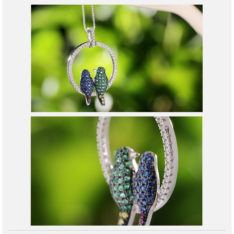 IUHA S925 シルバー比翼の鳥ピアス スワロフスキー クリスタル