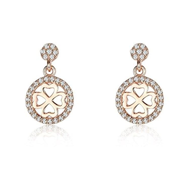 IUHA 【透かし四つ葉のクローバー】ピアス SWAROVSKI スワロフスキー社