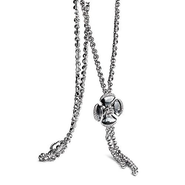 IUHA 【幸運を呼ぶ】 クローバー ロングネックレス SWAROVSKI