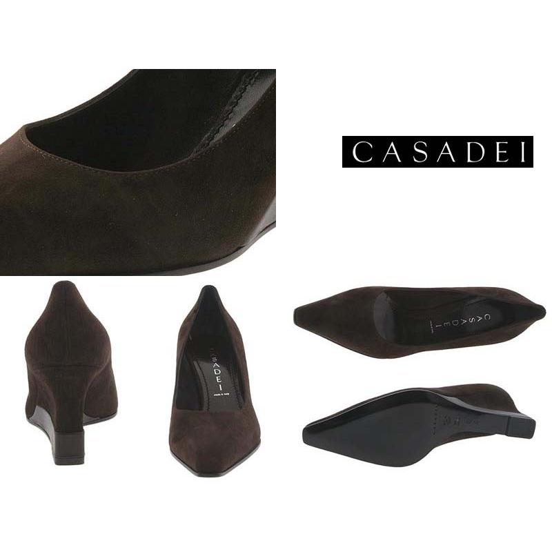 送料無料！新品24.5-25#カサディ CASADEI 本革スエードウエッジ