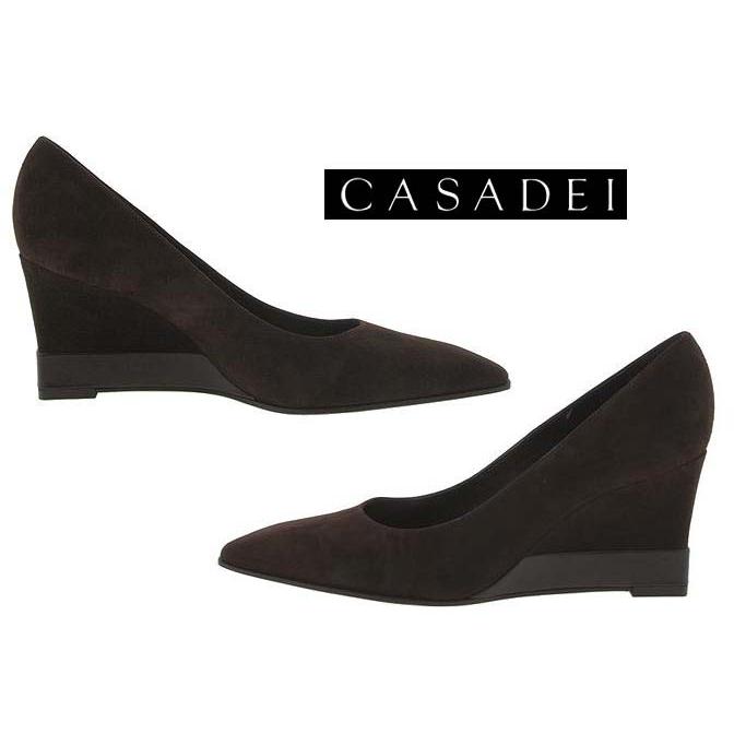 送料無料！新品24.5-25#カサディ CASADEI 本革スエードウエッジ