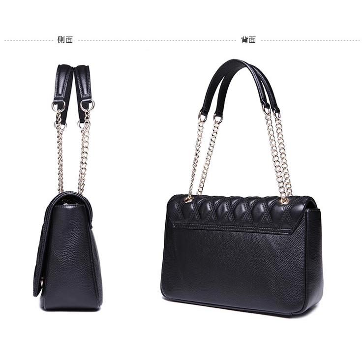 イタリア製　本革　キルティング　チェーンバッグ 新入荷 定番人気 イタリア産ラムスキン キルティング Wチェーン