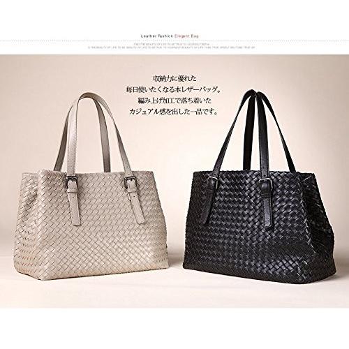 メッシュ編み 手編み 本革 羊革 レディーストートバッグ