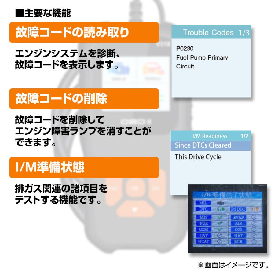 obd2 診断機 obd2 故障診断機 日本語 自動車 故障診断機 OBD2 スキャンツール 故障コードの読み取り OBD2定義の車種に対応｜iv-base｜03