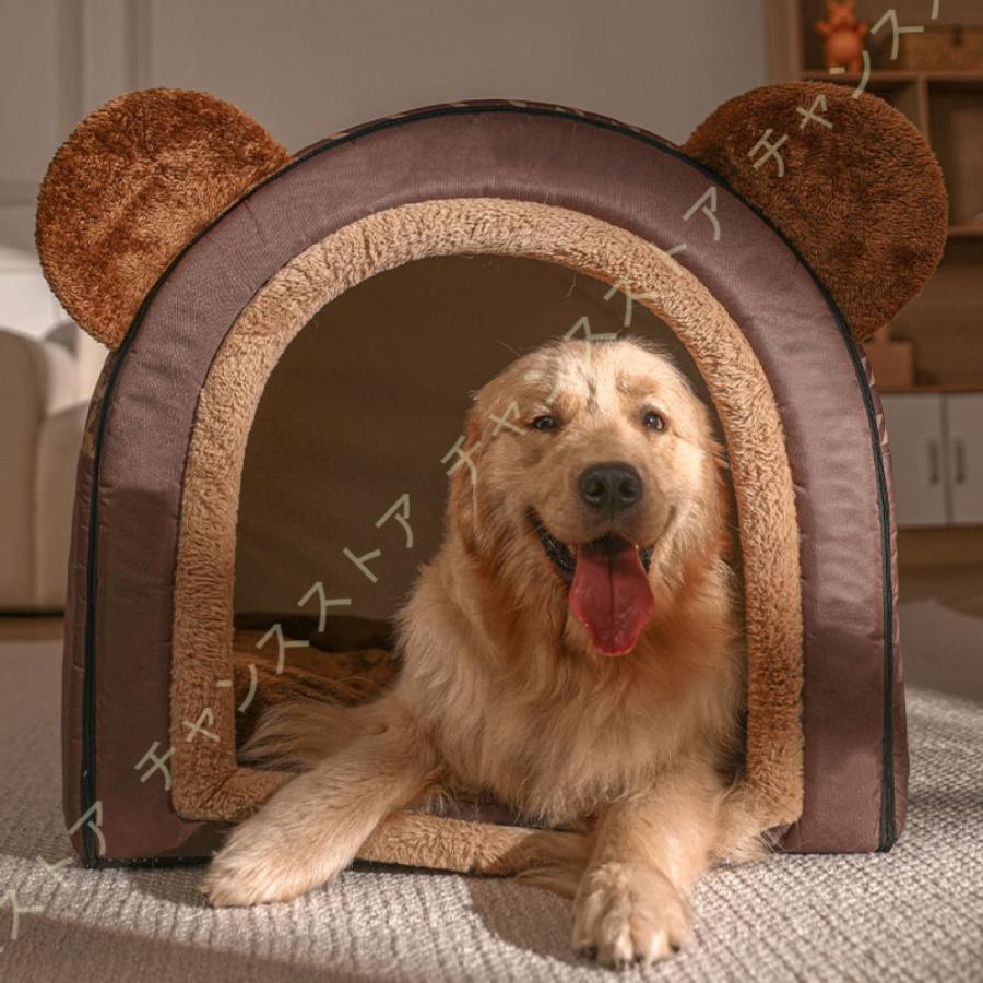 10点ペット ベッド 柴犬ハウス 犬ドーム型 マット付き ふわふわ