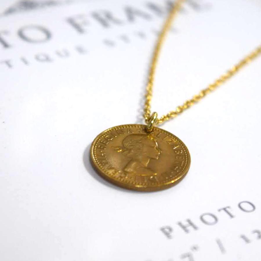 シックスペンス コインネックレス ゴールド ネックレス コイン 日本製 送料無料 6ペンス コイン 幸せを運んでくれる 金属アレルギー対応