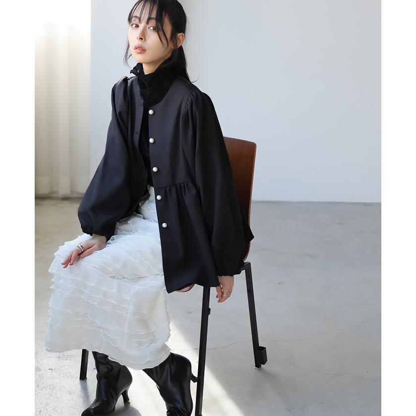 ジャケット ノーカラージャケット レディース アウター ペプラム ジャケット ノーカラージャケット レディース アウター ペプラム