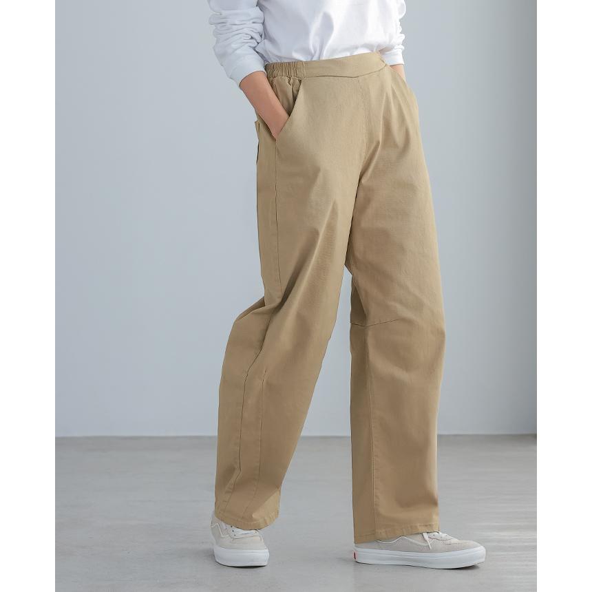 ツイルワイドパンツ レディース ボトムス パンツ ウエストゴム ポケット 綿 ゆったり 大きいサイズ 体型カバー メール便不可 |  | 16