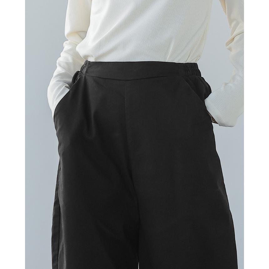 ツイルワイドパンツ レディース ボトムス パンツ ウエストゴム ポケット 綿 ゆったり 大きいサイズ 体型カバー メール便不可 |  | 09