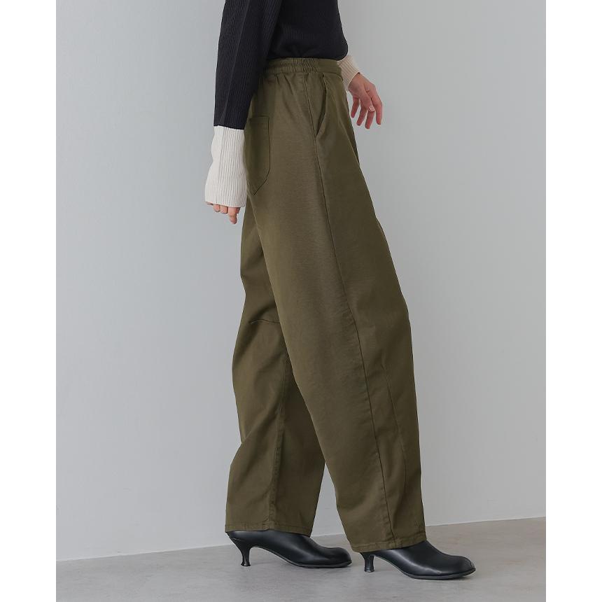 ツイルワイドパンツ レディース ボトムス パンツ ウエストゴム ポケット 綿 ゆったり 大きいサイズ 体型カバー メール便不可 |  | 12