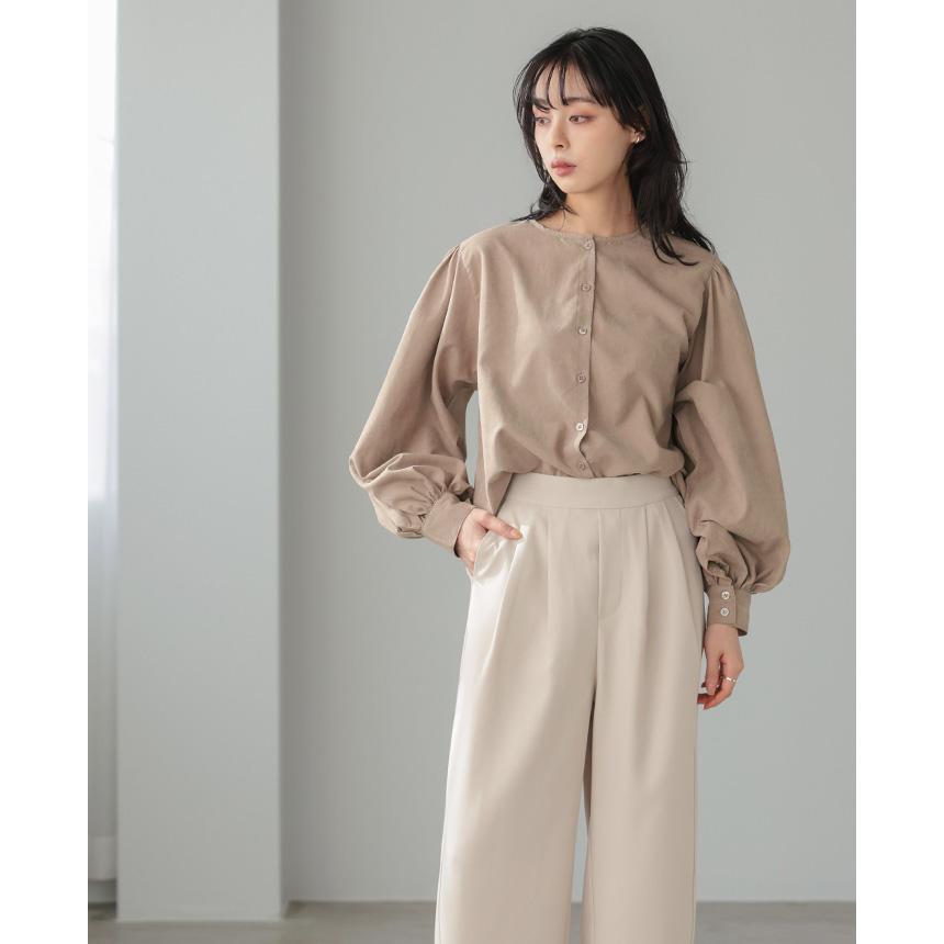 ブラウス レディース トップス 長袖 ボリューム袖 シャツ 2way